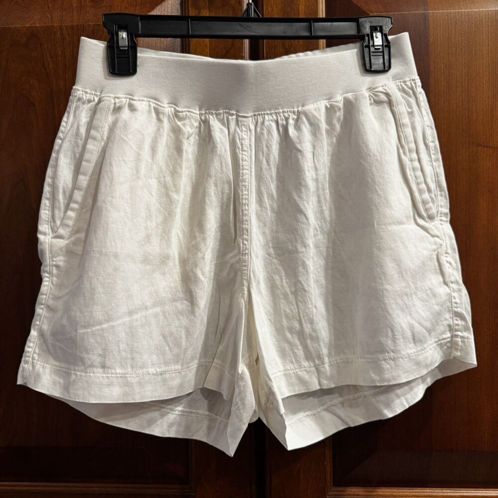 Faherty White Arlie Day Shorts Linen Blend 4" Inseam Size Medium - Picture 2 of 10